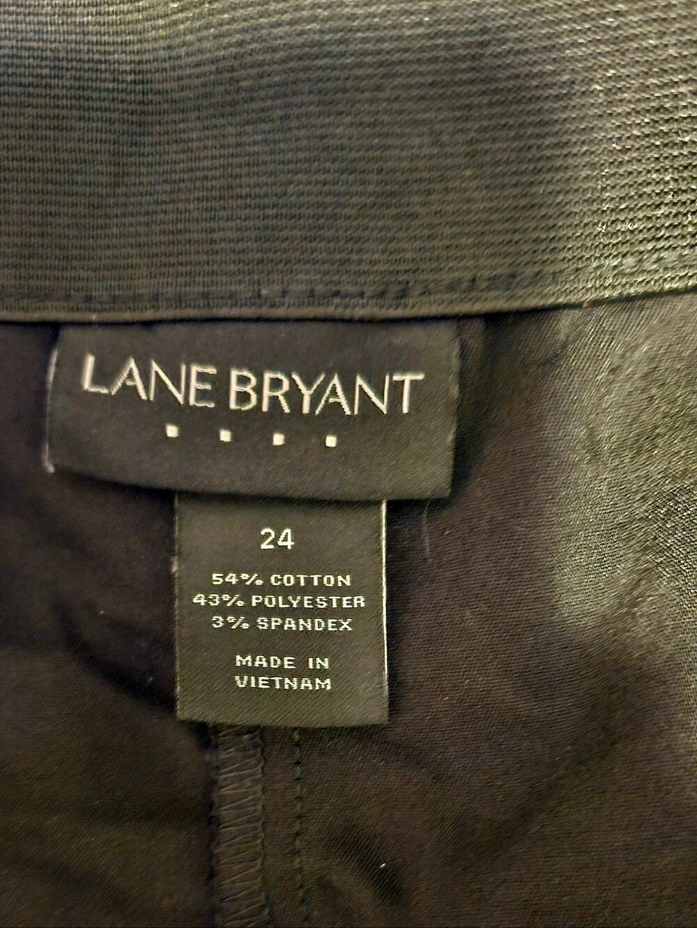 2 Pair Lane Bryant Black & Tan Women's capri  Pants - Stretch Cotton Blend Sz.24